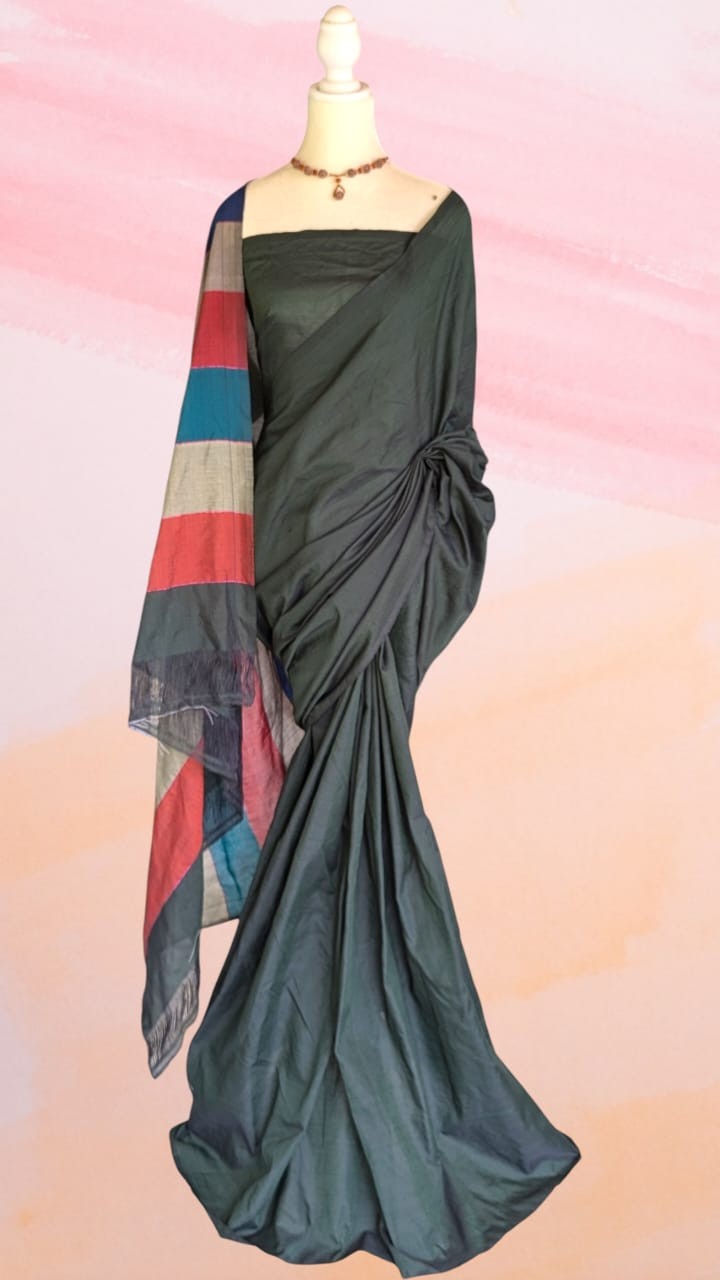 Cotton Polyester Mixed Handloom Saree
