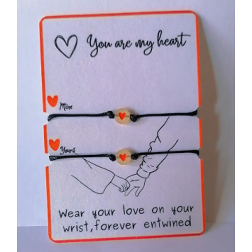 2pcs / Set Promise Bracelets Friendship Couple Matching Bracelets Luminous Heart Bead Black Wax Rope Valentines Day Gifts Friendship Goals