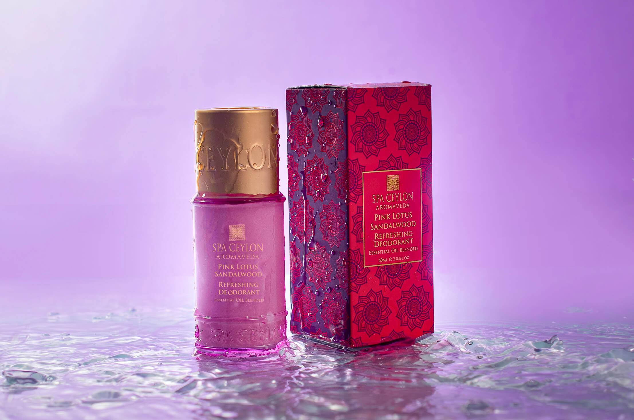 Pink Lotus Sandalwood – Eau de Ceylon – Refreshing Deodorant – 60ml