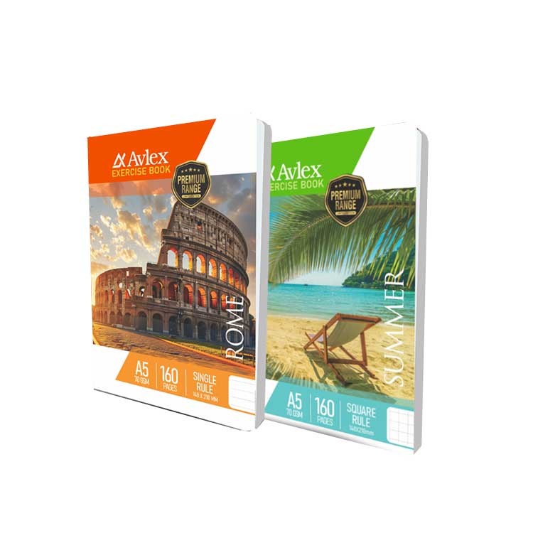 Avlex A4 Exercise Books – Economy Range 60gsm | Square Rule (80–200 Pages)