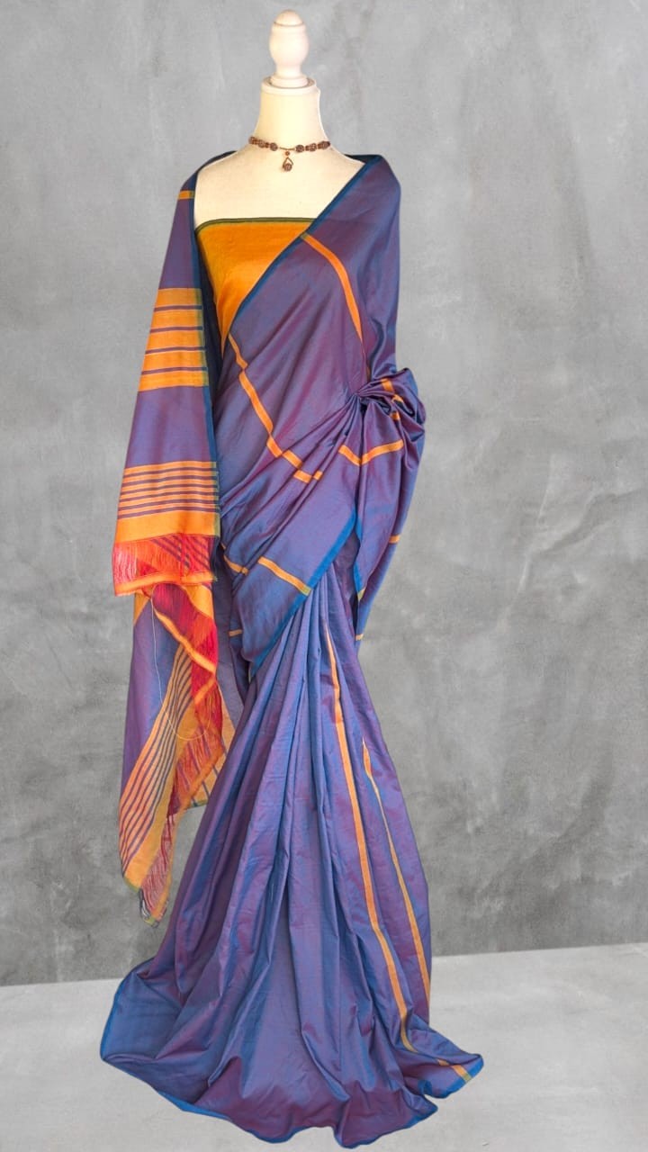 Cotton Polyester Mixed Handloom Saree
