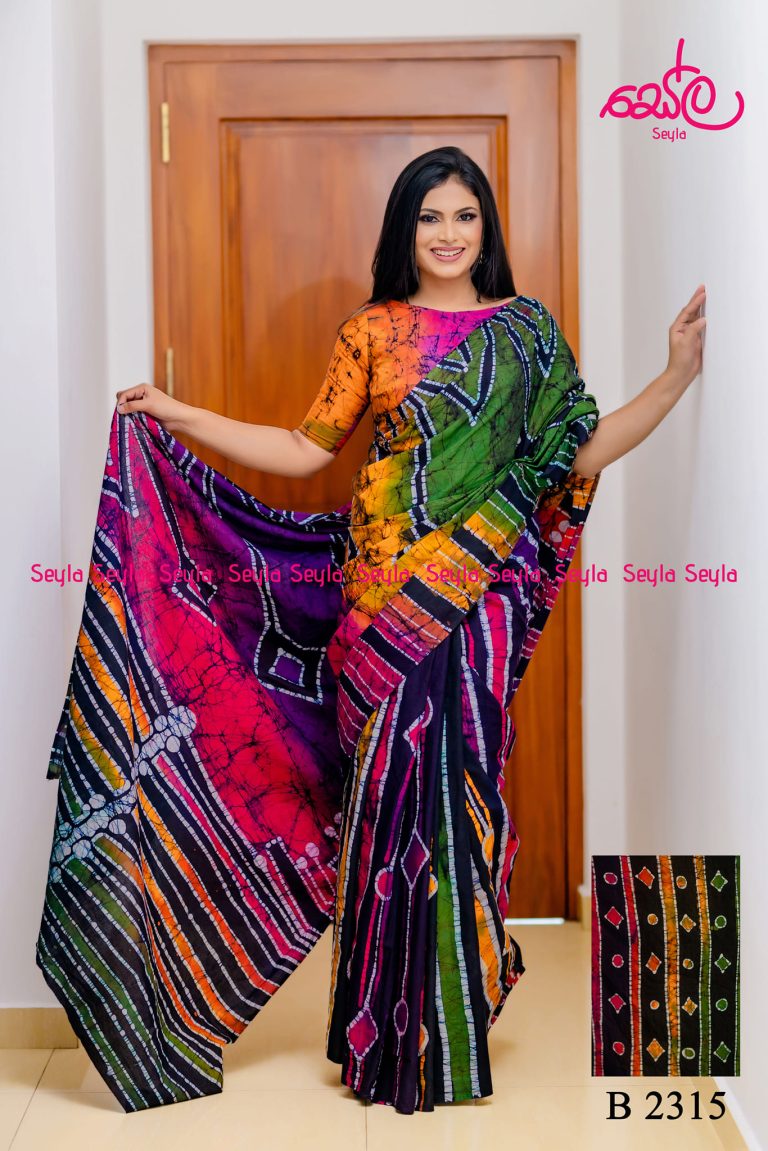 MULTICOLORED HANDCRAFTED BATIK SAREE B2315