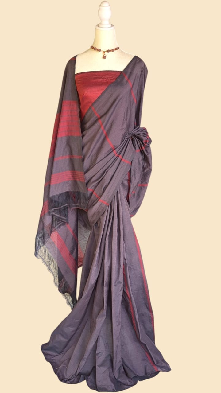 Cotton Polyester Mixed Handloom Saree
