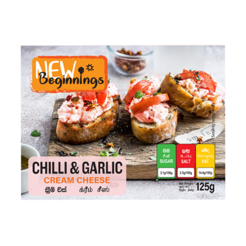 New Beginnings Chilli And Garlic Cream Cheese 125g