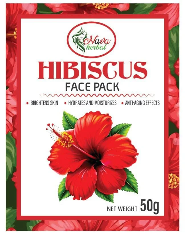 Nava Herbal Hibiscus Face Pack – Natural Skin Brightening & Anti-Aging Formula - 50g