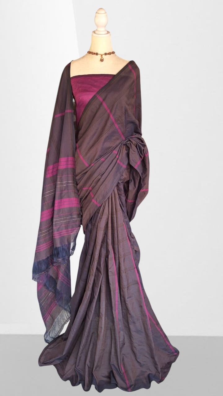 Cotton Polyester Mixed Handloom Saree
