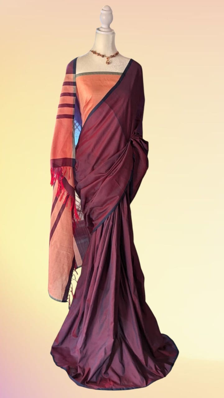 Cotton Polyester Mixed Handloom Saree
