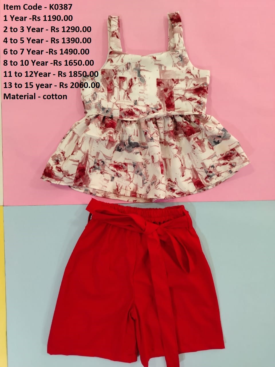 Kids Cotton short and Top [K0387]