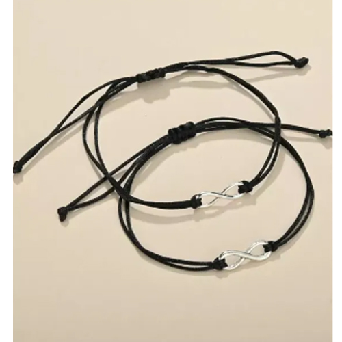 Handmade Adjustable Black Rope Infinity Charm Bracelet For Women Men Best Gift Jewelry Couple Bracelets Friendship Bracelets
