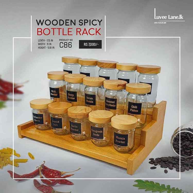 Wooden Spicy Bottle Rack