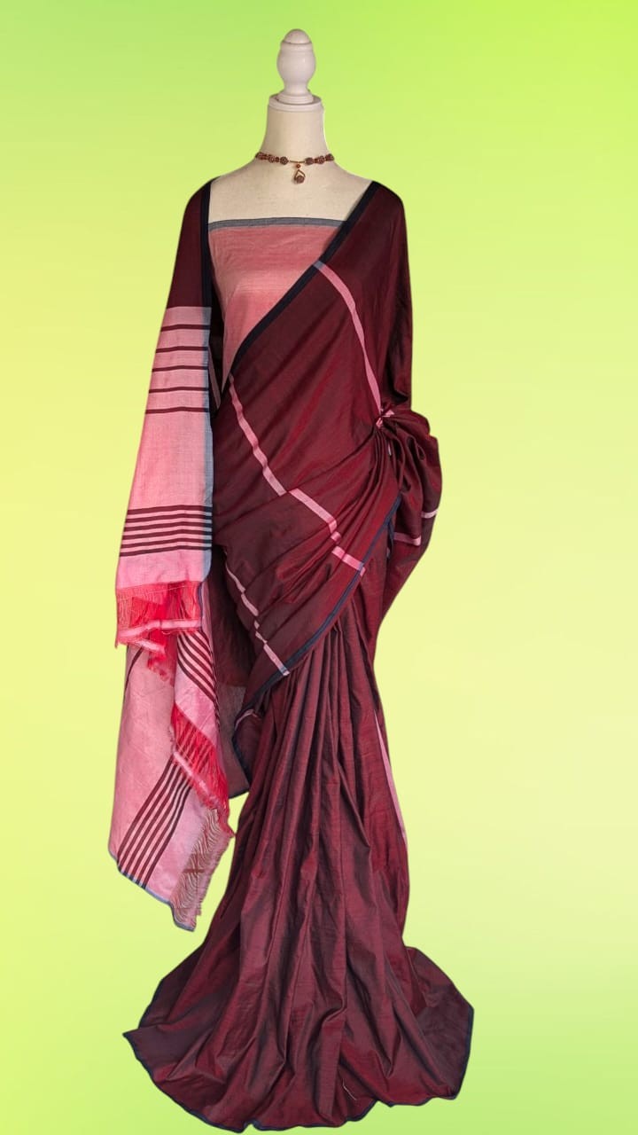 Cotton Polyester Mixed Handloom Saree
