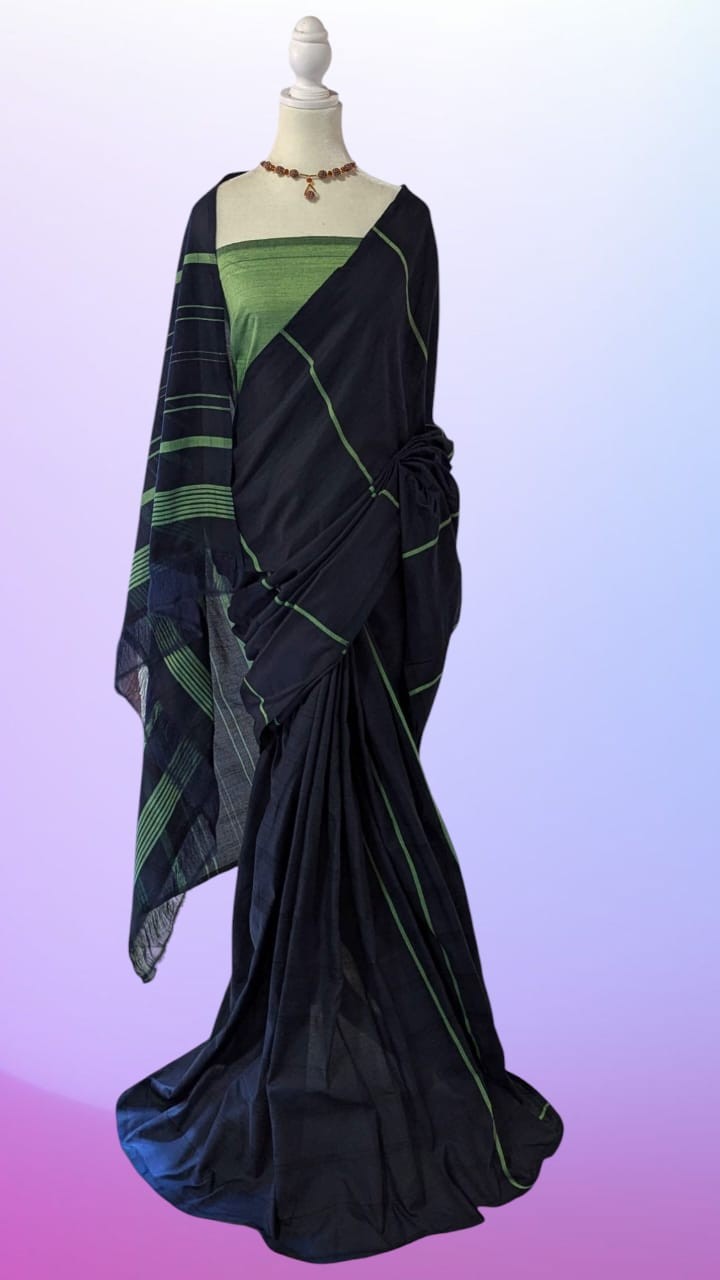 Cotton Polyester Mixed Handloom Saree
