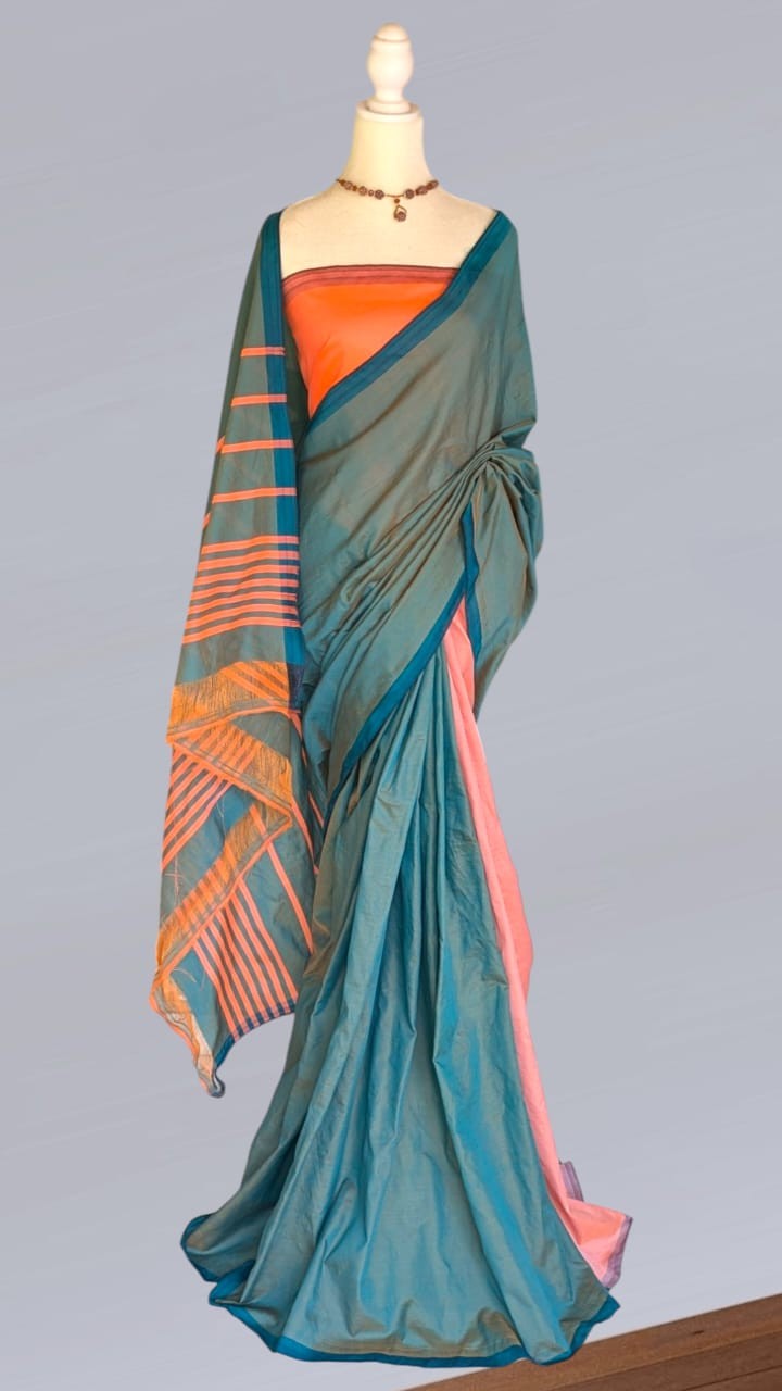 Cotton Polyester Mixed Handloom Saree
