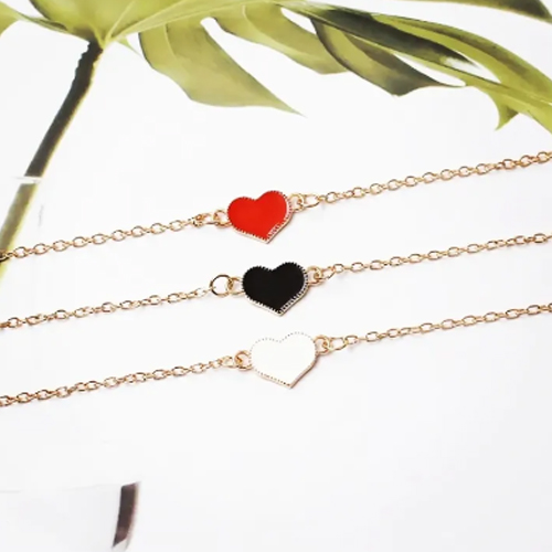 New Korean Fashion Charm Heart Bracelets Anklets for Woman Girls Wedding Jewellery Gifts Lovely Hand Accessories