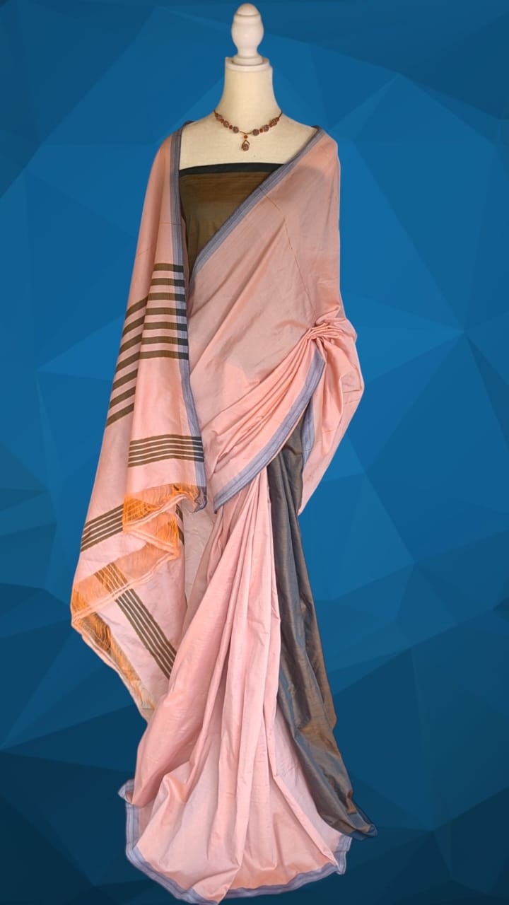 Cotton Polyester Mixed Handloom Saree
