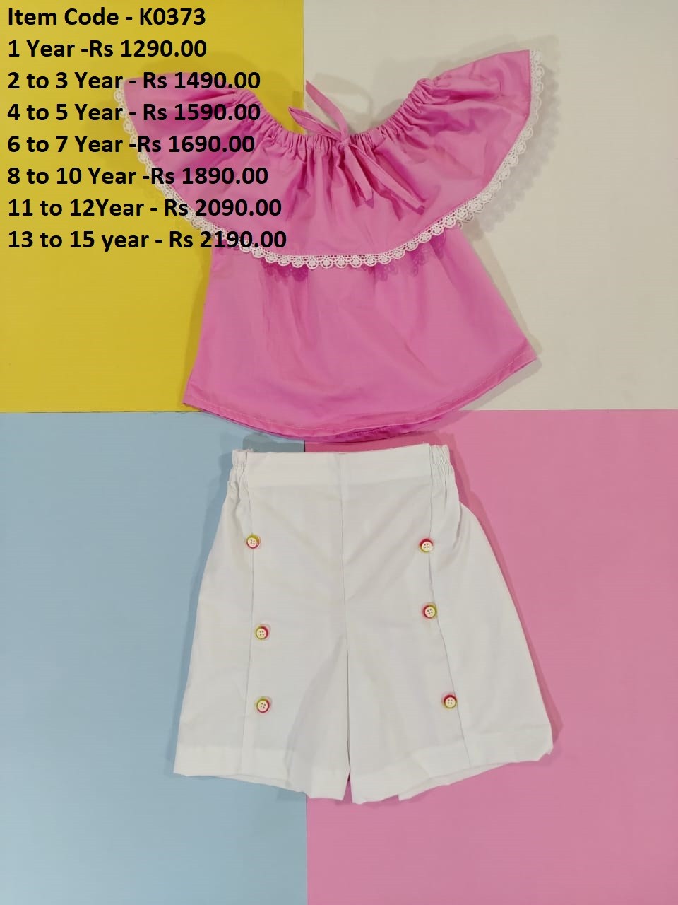 Kids Cotton short and Top [K0373]