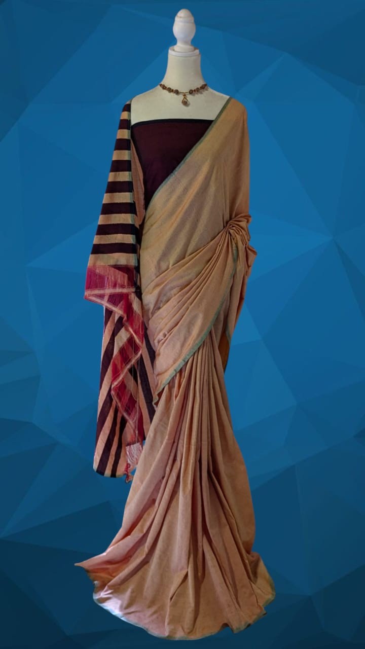 Cotton Polyester Mixed Handloom Saree
