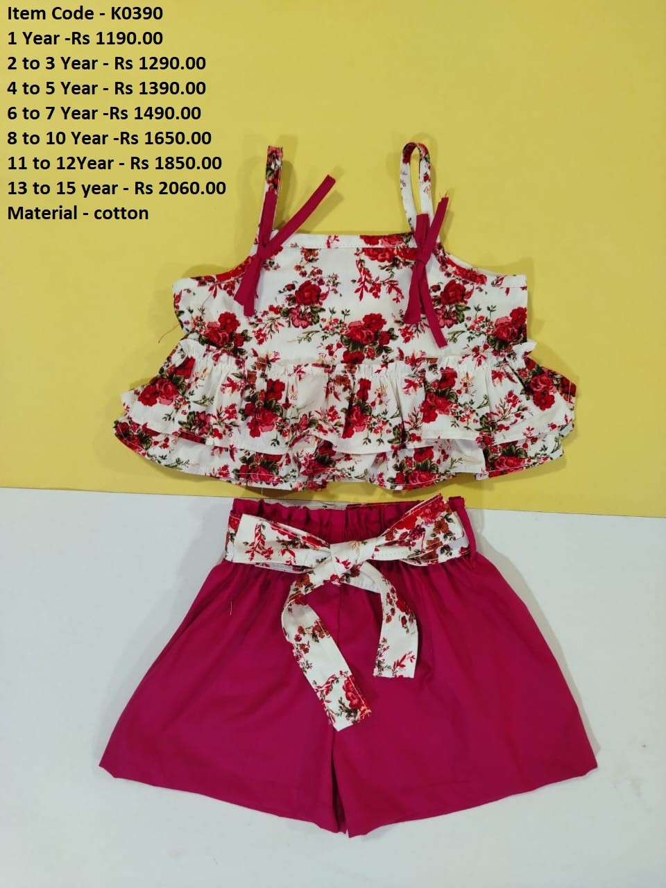 Kids Cotton Top and short (K390)