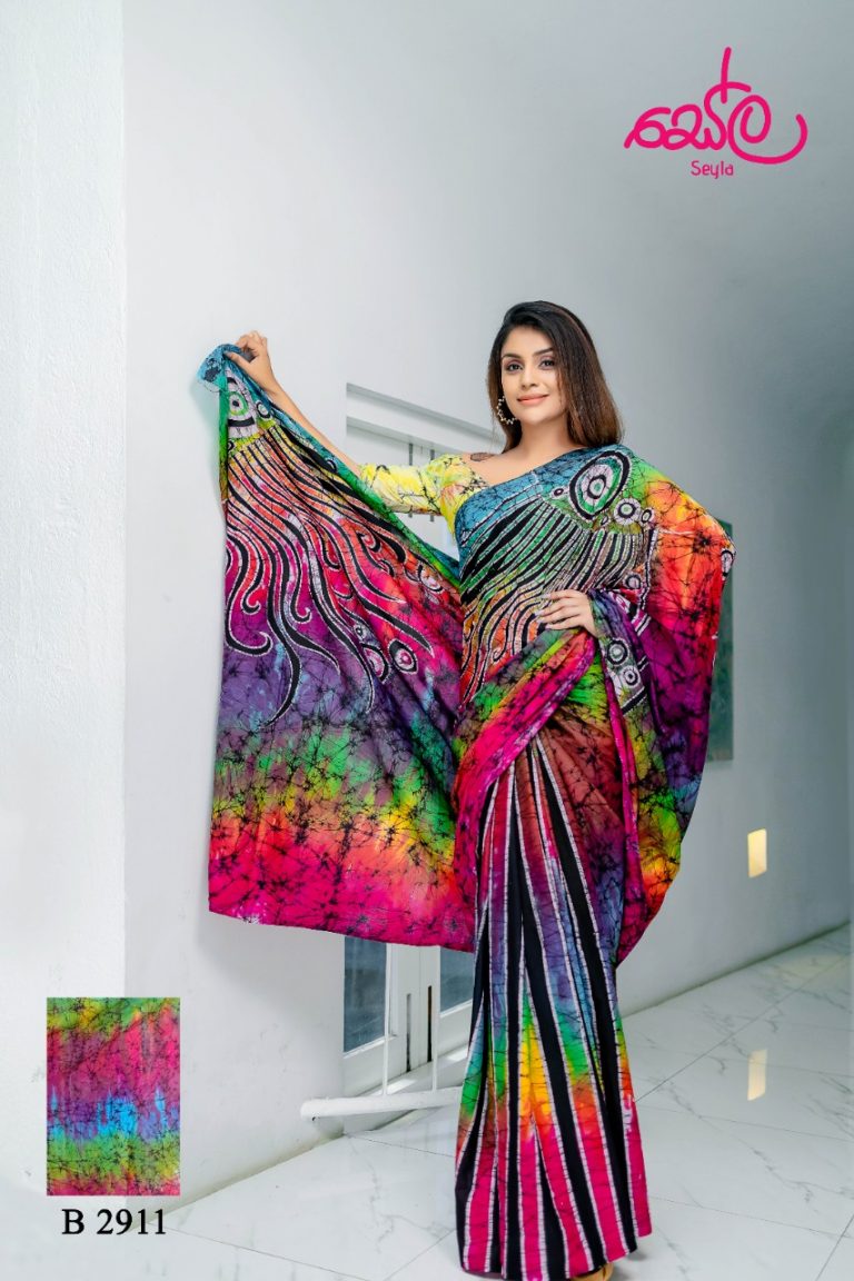 MULTICOLORED HANDCRAFTED BATIK SAREE B2911