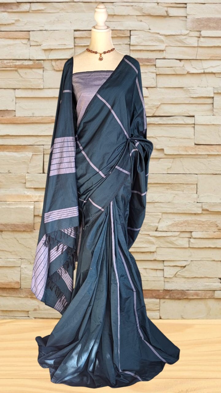 Cotton Polyester Mixed Handloom Saree
