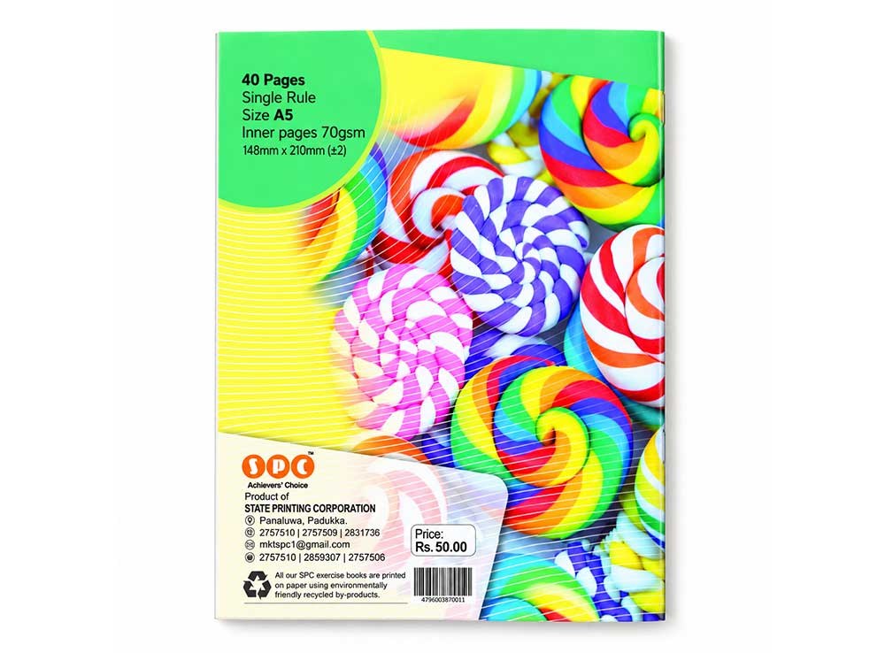 View SPC A5 Exercise Book – 40 Pages, 70 GSM, Single Rule | Rs. 50.00 image
