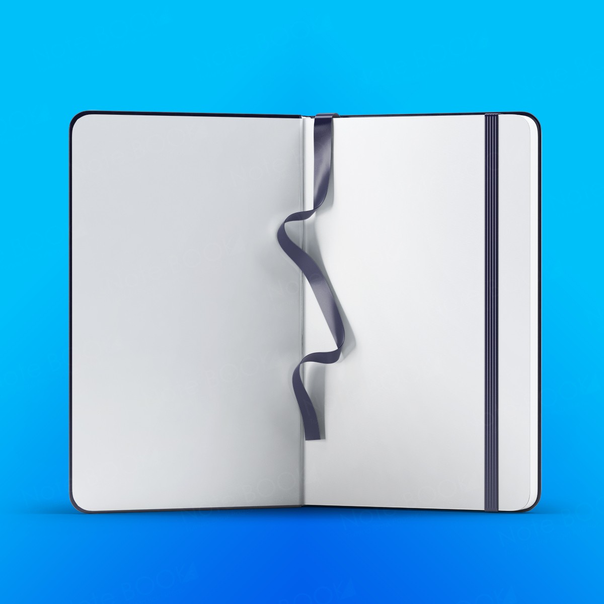 View Classic Dark Blue Leather Cover Notebook – 180 Ruled Pages image
