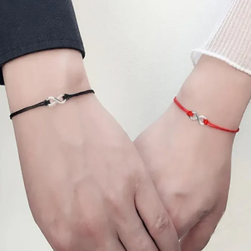 View Handmade Adjustable Black Rope Infinity Charm Bracelet For Women Men Best Gift Jewelry Couple Bracelets Friendship Bracelets image