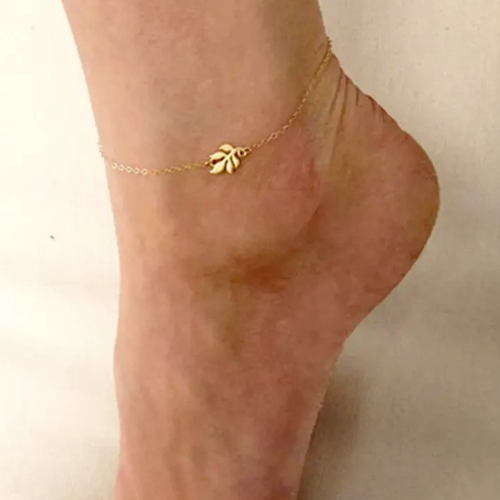 View Trendy New Design Sexy Beach Style Chain Anklets for Women Fashion Vintage Gold Color Leaves Accessory Foot Ornament Jewelry. image
