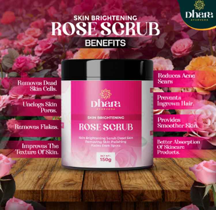 Dhara Ayurveda Skin Brightening Rose Scrub - 120g
