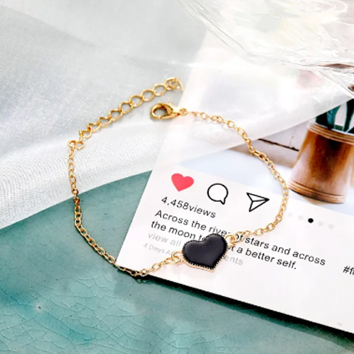 View New Korean Fashion Charm Heart Bracelets Anklets for Woman Girls Wedding Jewellery Gifts Lovely Hand Accessories image