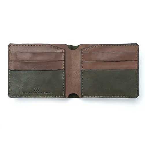 View Modern Bifold Wallet No.04 Green and Brown image