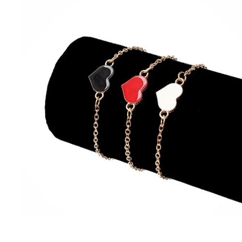 View New Korean Fashion Charm Heart Bracelets Anklets for Woman Girls Wedding Jewellery Gifts Lovely Hand Accessories image