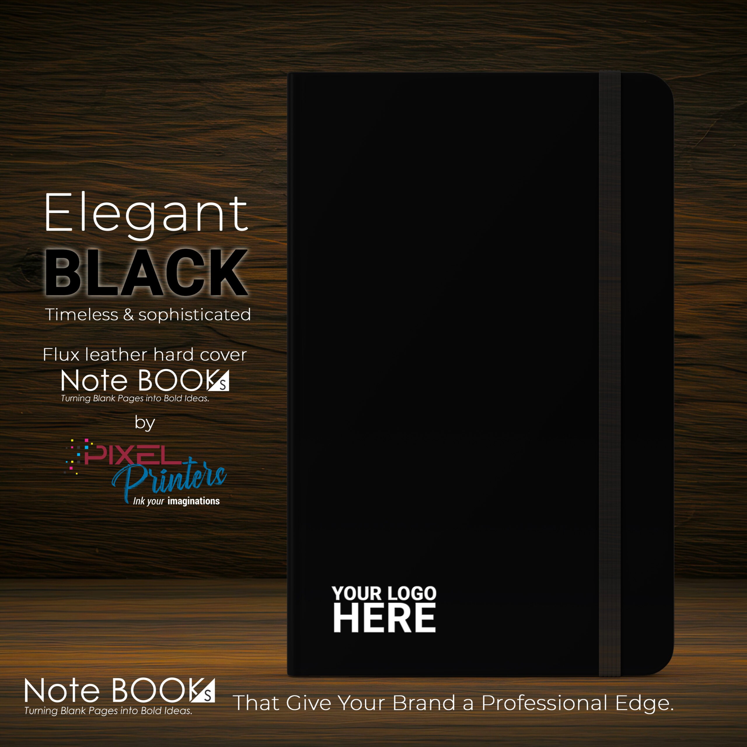Elegant Black PU Leather Notebook – 180 Ruled Pages