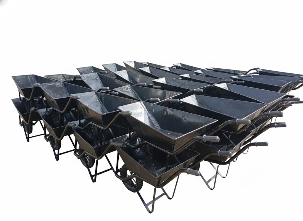 View Industrial Heavy Duty Steel Wheelbarrow – 100kg Load Capacity – Reinforced Frame image