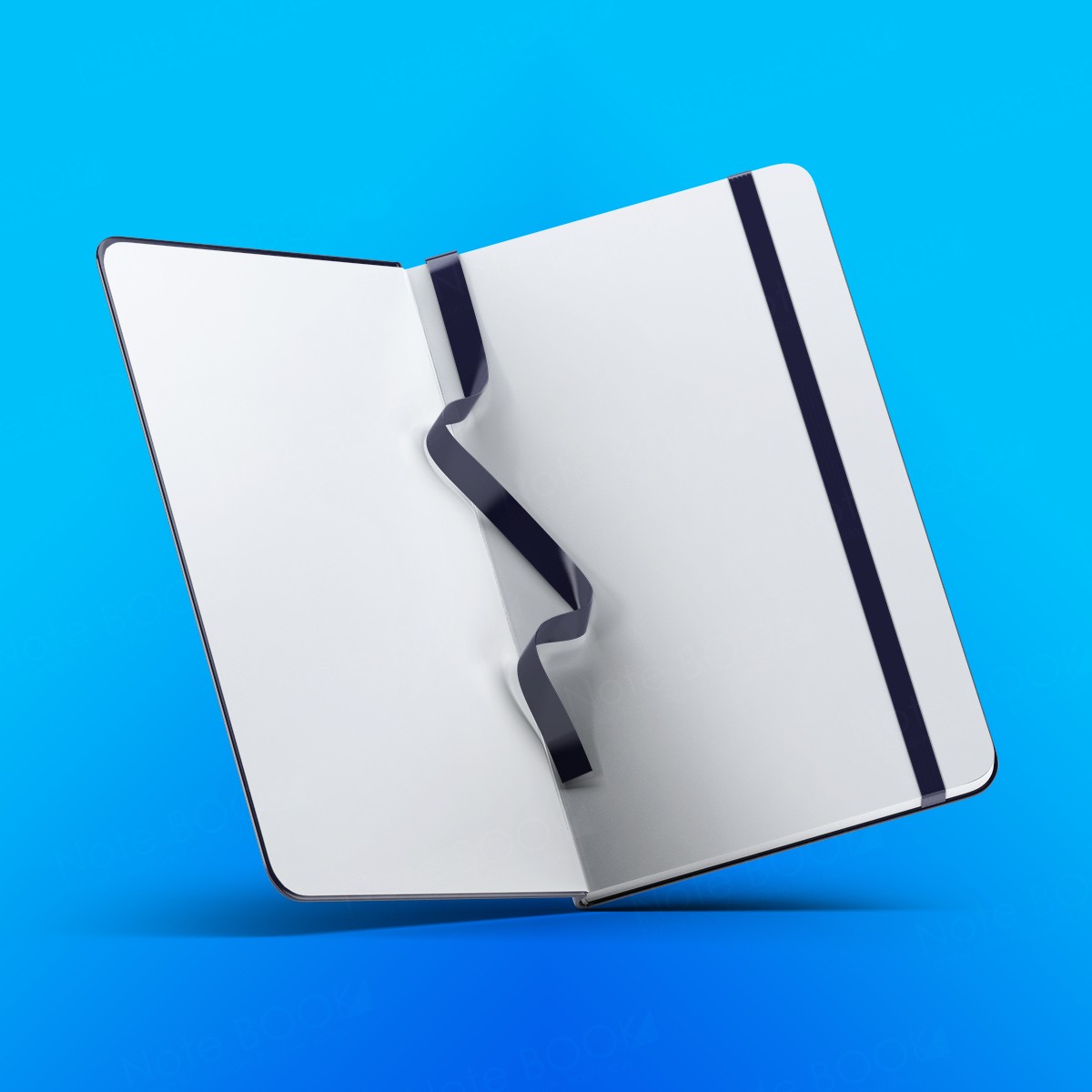 View Classic Dark Blue Leather Cover Notebook – 180 Ruled Pages image