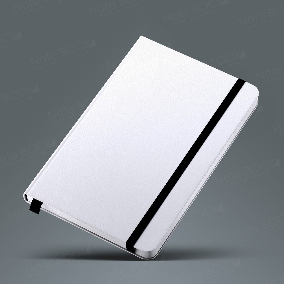 View Pure White Leather Notebook – 180 Ruled Pages image