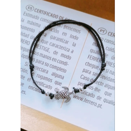 View New Fashion Turtle Anklet Handmade Adjustable Turtle Beach Wax Rope Anklets Friendship Jewelry Couple Gifts image