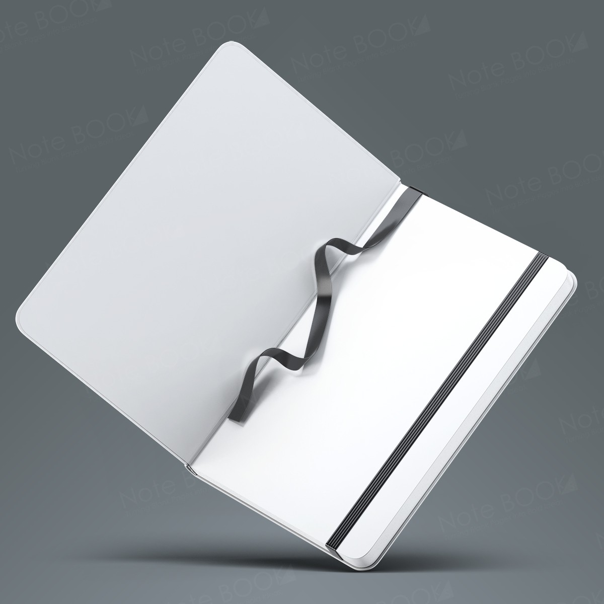 View Pure White Leather Notebook – 180 Ruled Pages image