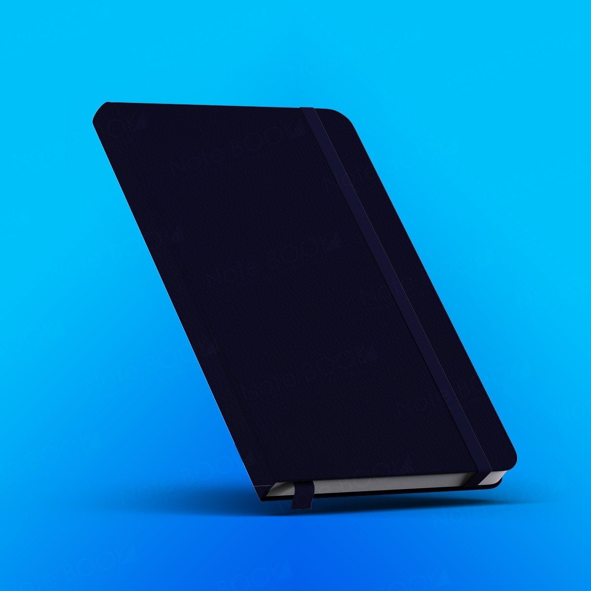 View Classic Dark Blue Leather Cover Notebook – 180 Ruled Pages image