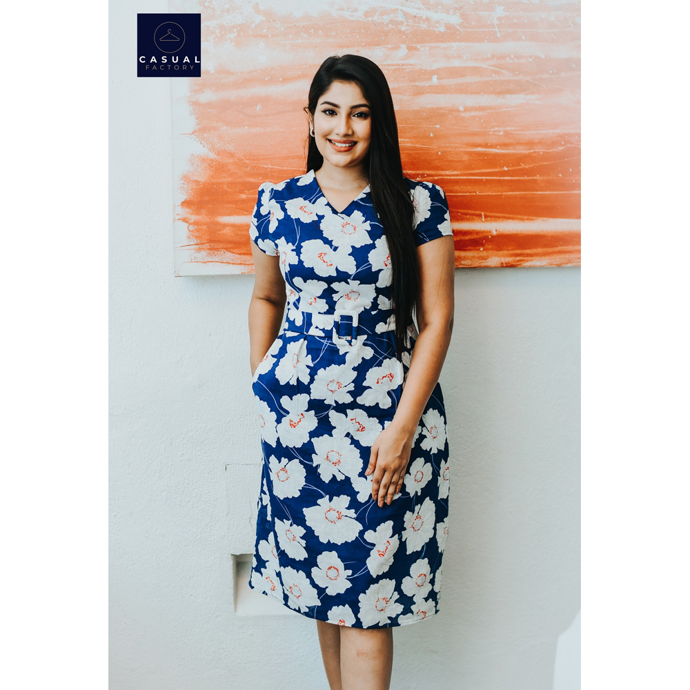 View Blue Printed Dress CF 10033 image