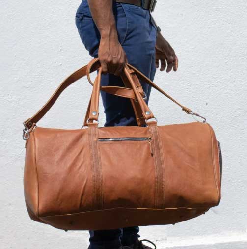 View Leather Duffle Bags – Camel Leather Brown ( Large ) image