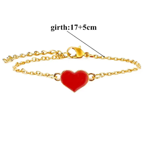 View New Korean Fashion Charm Heart Bracelets Anklets for Woman Girls Wedding Jewellery Gifts Lovely Hand Accessories image