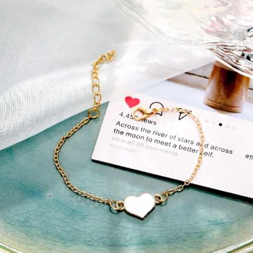 View New Korean Fashion Charm Heart Bracelets Anklets for Woman Girls Wedding Jewellery Gifts Lovely Hand Accessories image