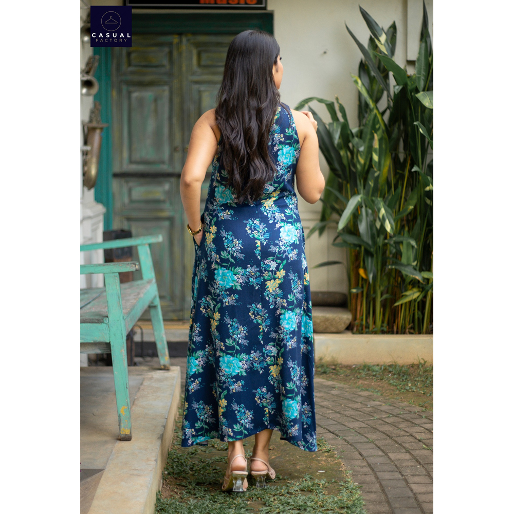 View Blue Floral Maxi Dress  CF 100159BF image