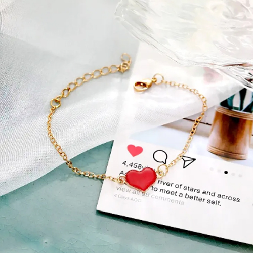 View New Korean Fashion Charm Heart Bracelets Anklets for Woman Girls Wedding Jewellery Gifts Lovely Hand Accessories image