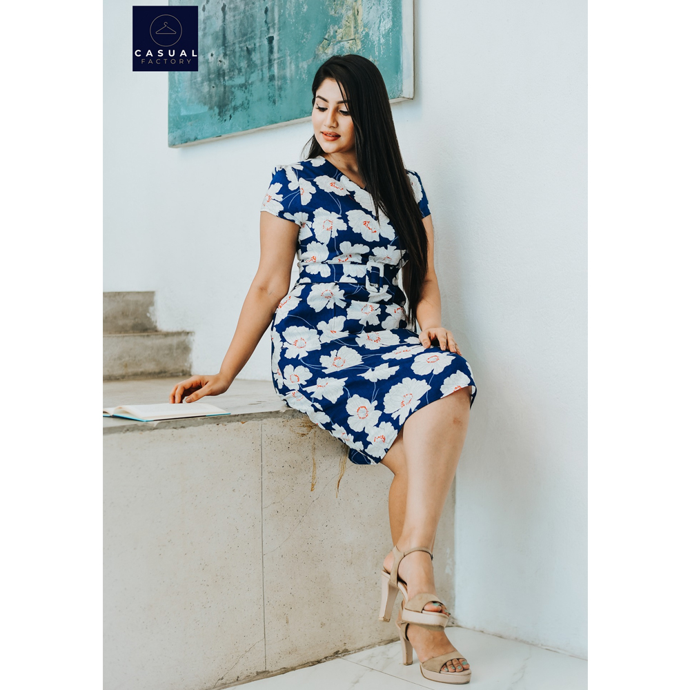View Blue Printed Dress CF 10033 image