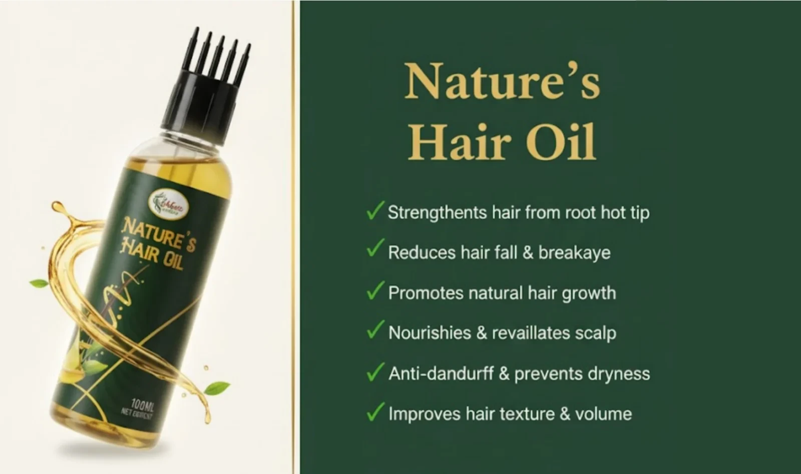 View Nava Herbal Nature’s Hair Oil – Herbal Hair Strengthening & Nourishing Oil image