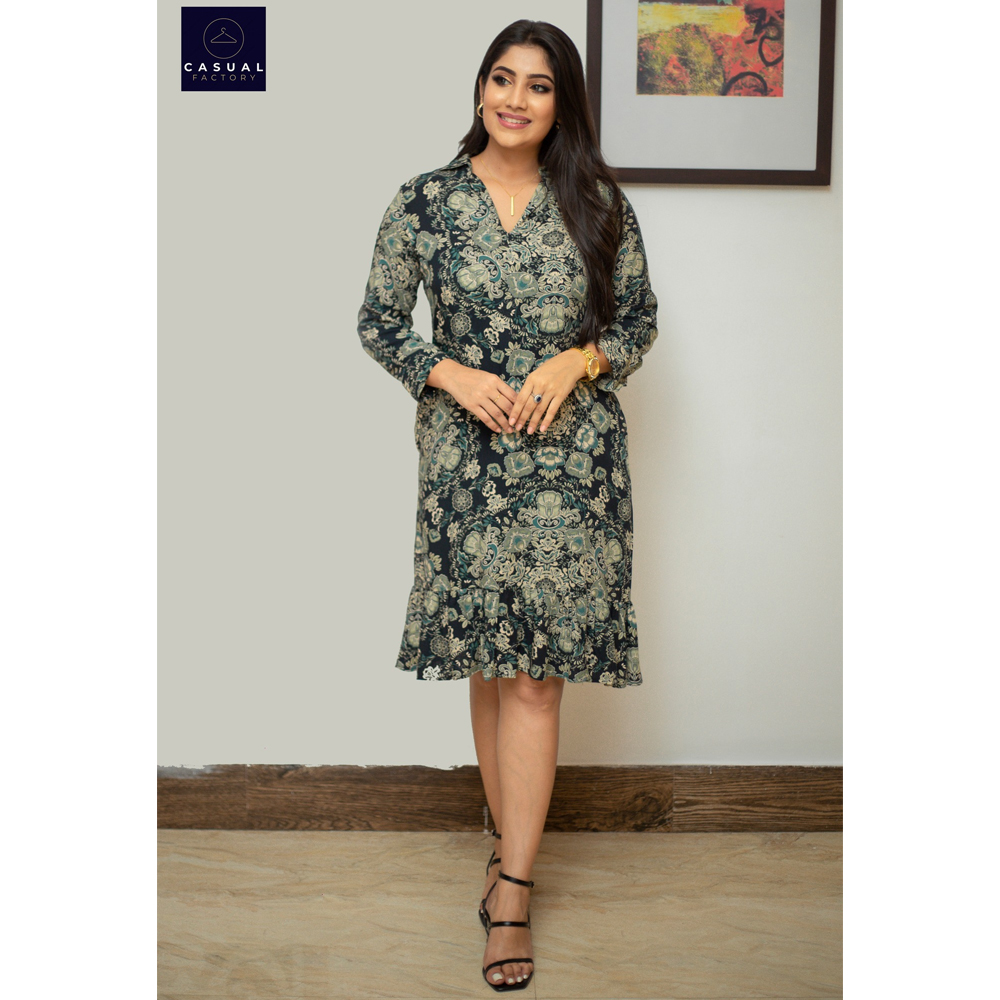 View Black Frilled Short Dress  CF 100165 image