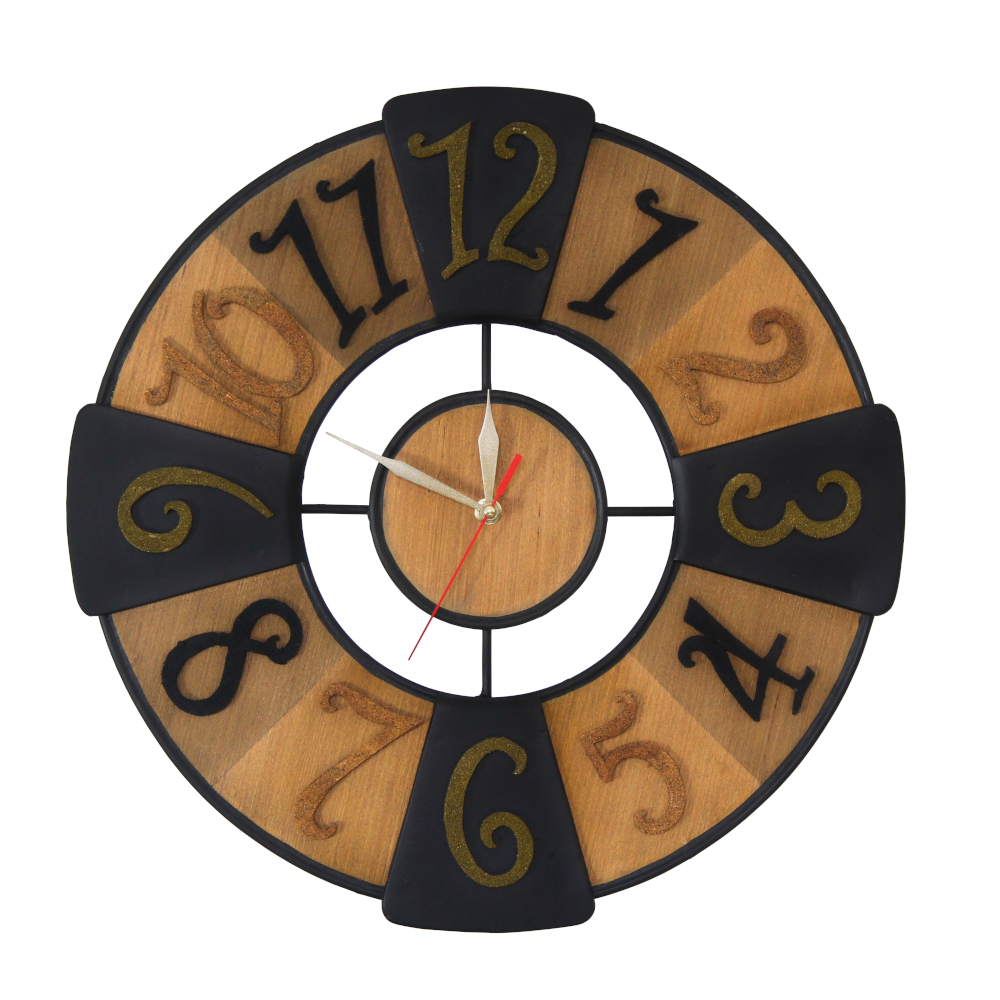 View Handmade Wooden Wall Clock Sri Lanka – Rustic Home Decor for Living Room image