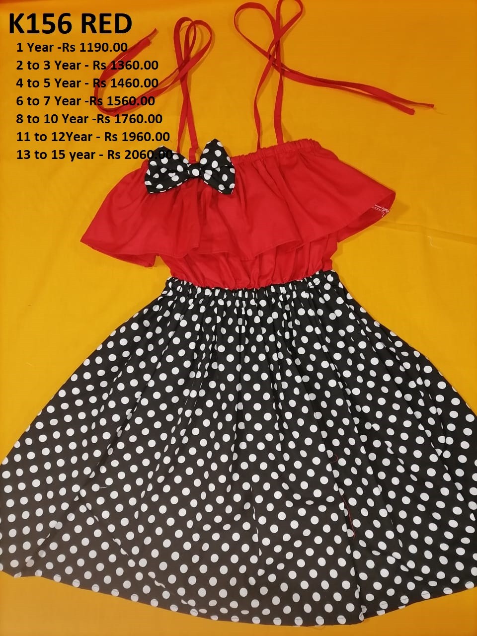View Kids Cotton Frock (K156 RED) image